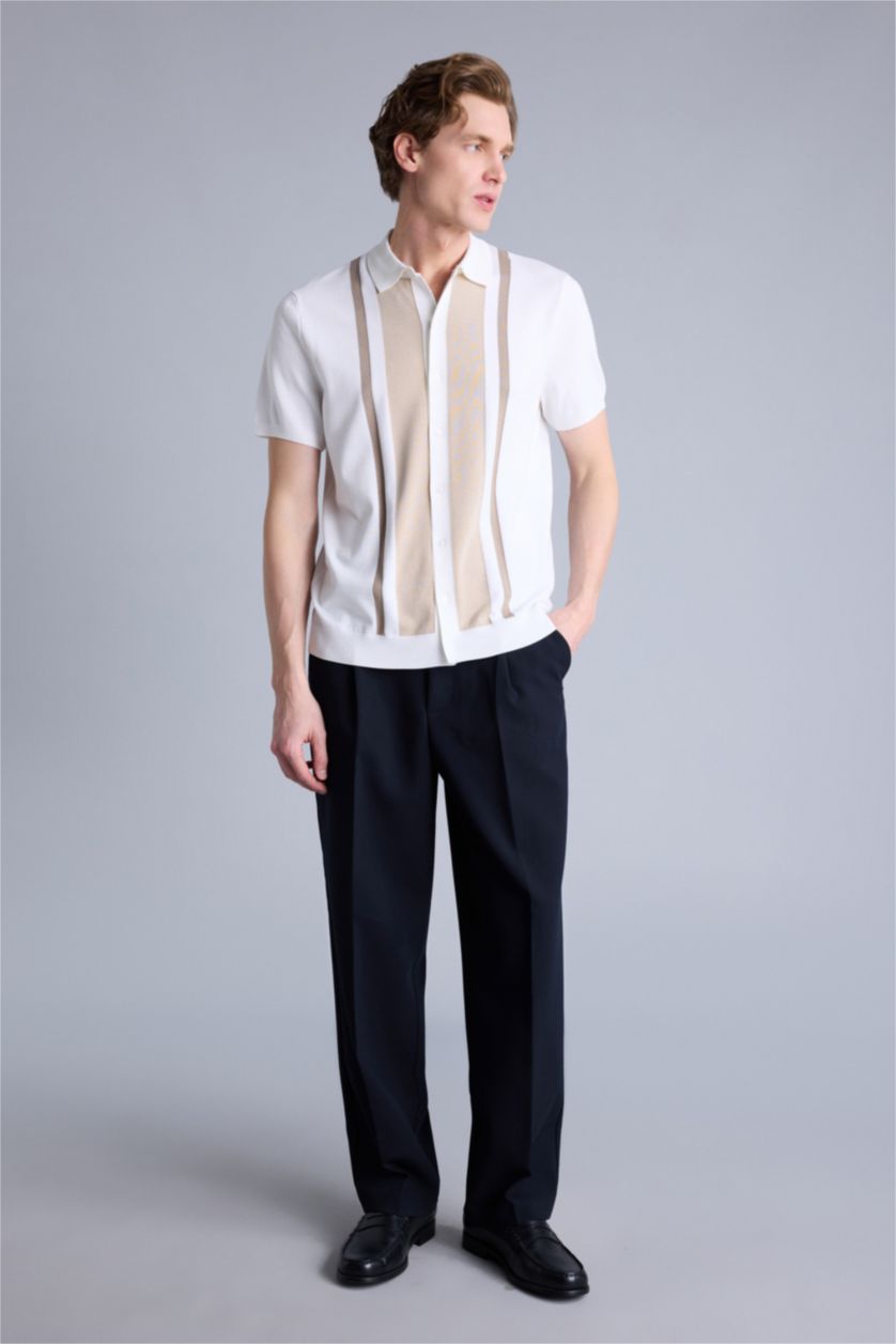 Erkek Lacivert Wıde Leg Pantolon