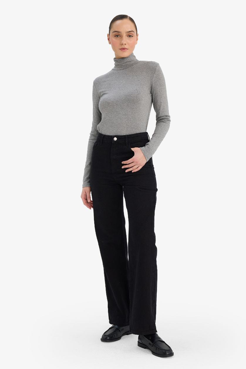 نساء ميلانج رمادي غامق تيشيرت ردن طويل ريبانا سليم فيت هاينك