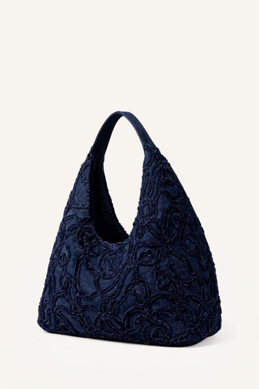 WOMAN Dark Blue Denim Shoulder bag