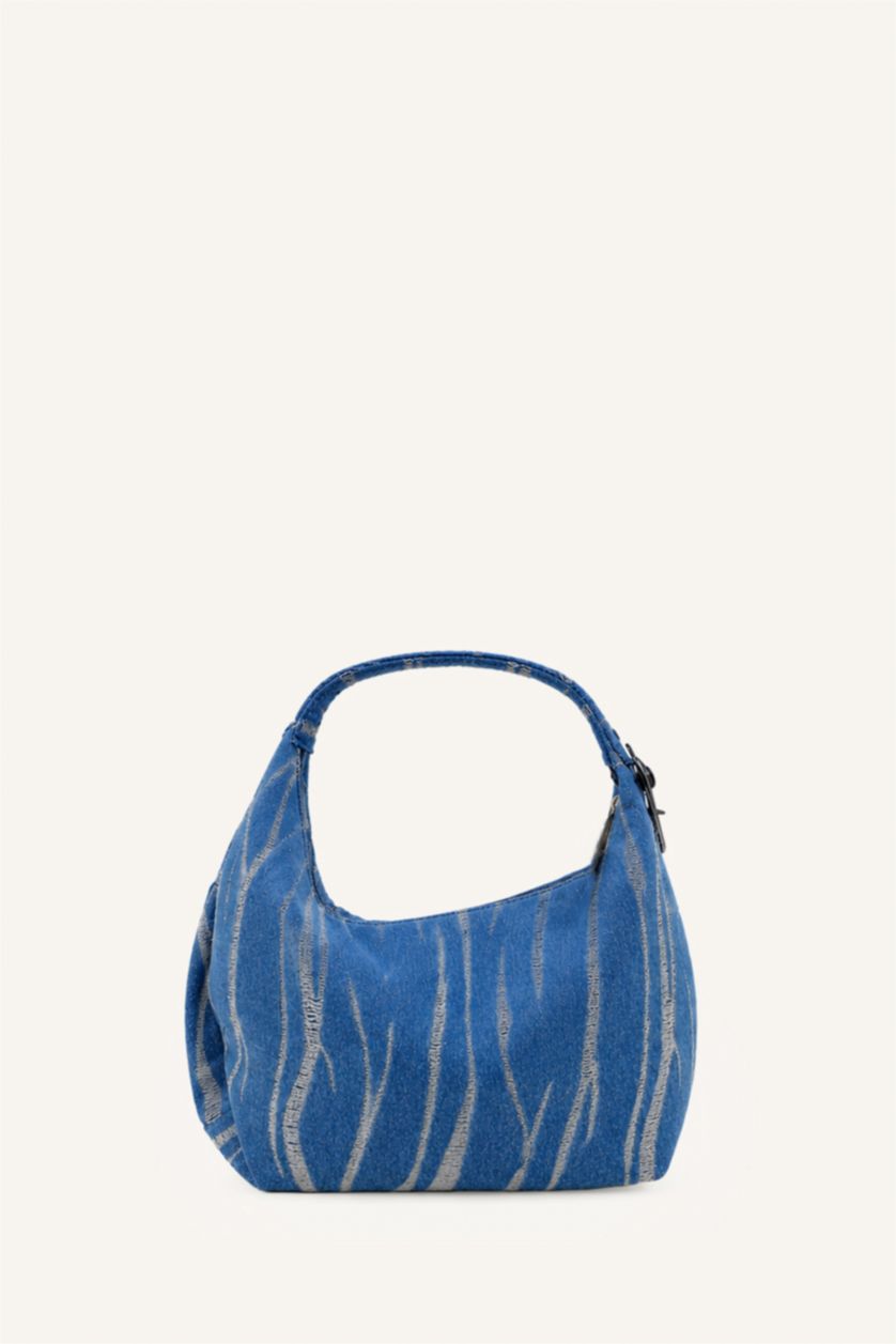 WOMAN Dark Blue Denim Shoulder bag
