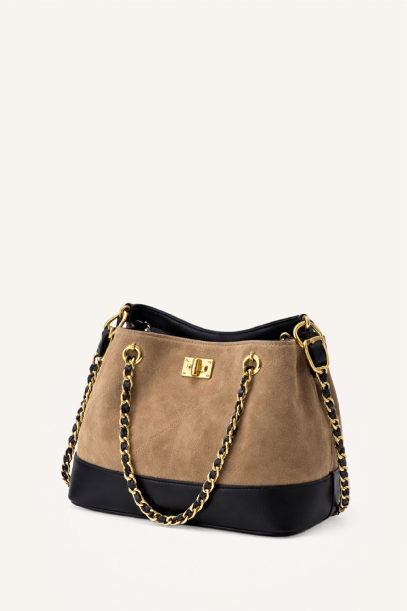 WOMAN Brown Suede Shoulder bag