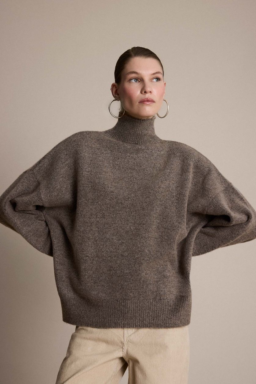 WOMAN Vison Oversize Fit Half Turtleneck Knitwear Pullover