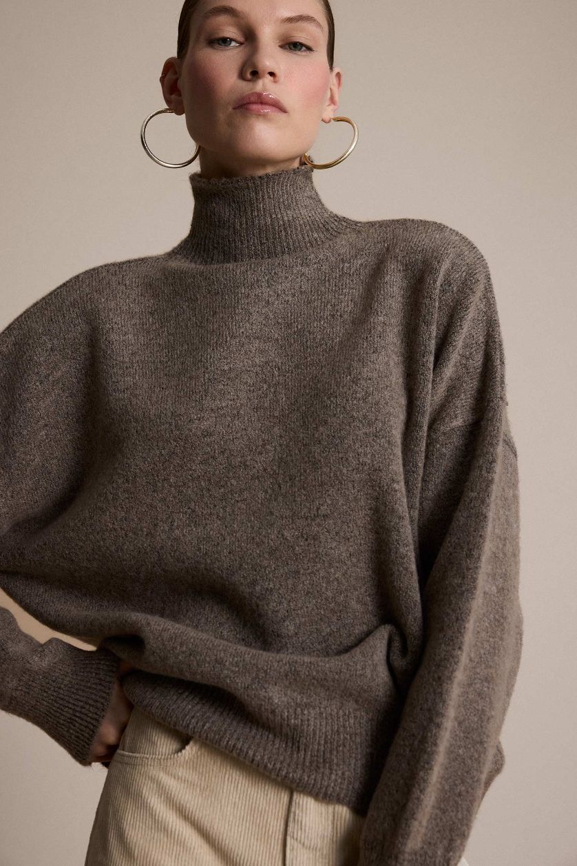 WOMAN Vison Oversize Fit Half Turtleneck Knitwear Pullover