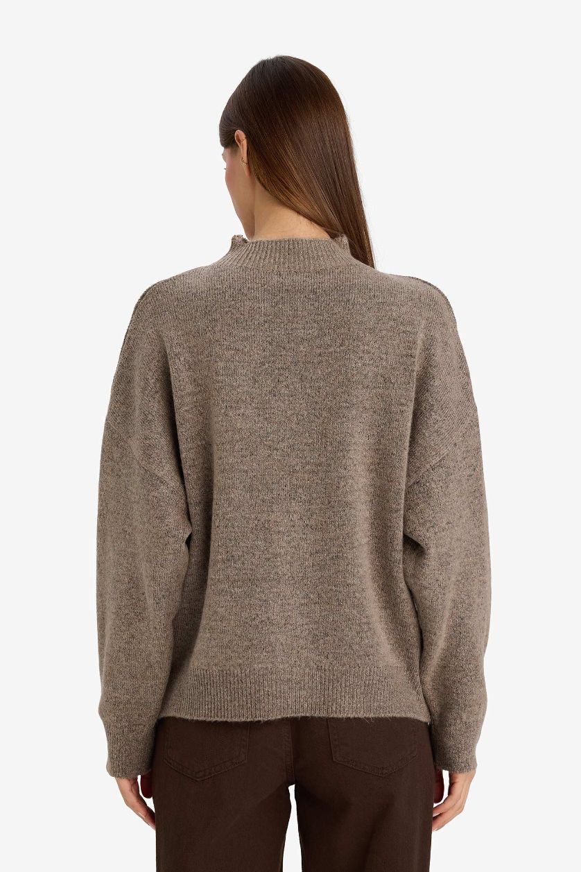 WOMAN Vison Oversize Fit Half Turtleneck Knitwear Pullover