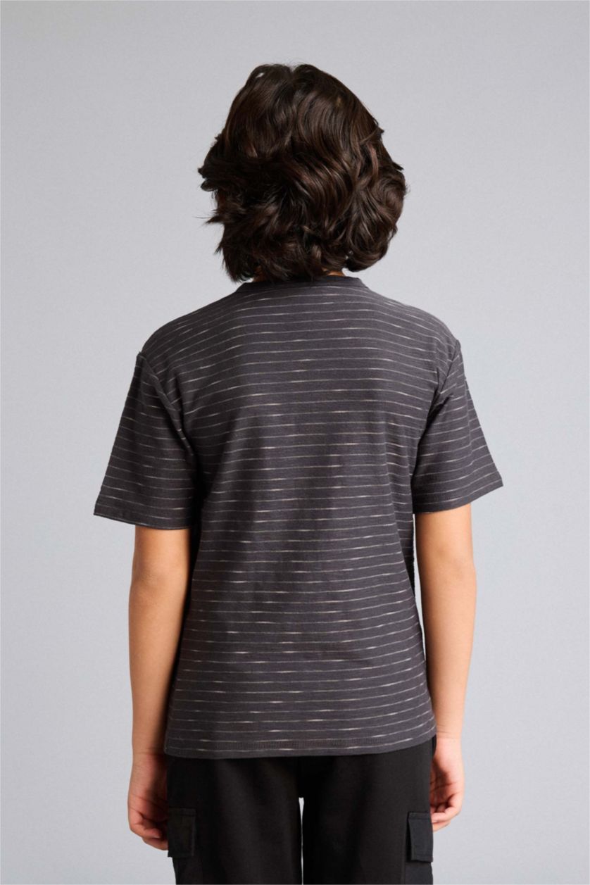 Erkek Çocuk - Genç Erkek Antrasit Hakim Yaka Tişört Erkek Çocuk