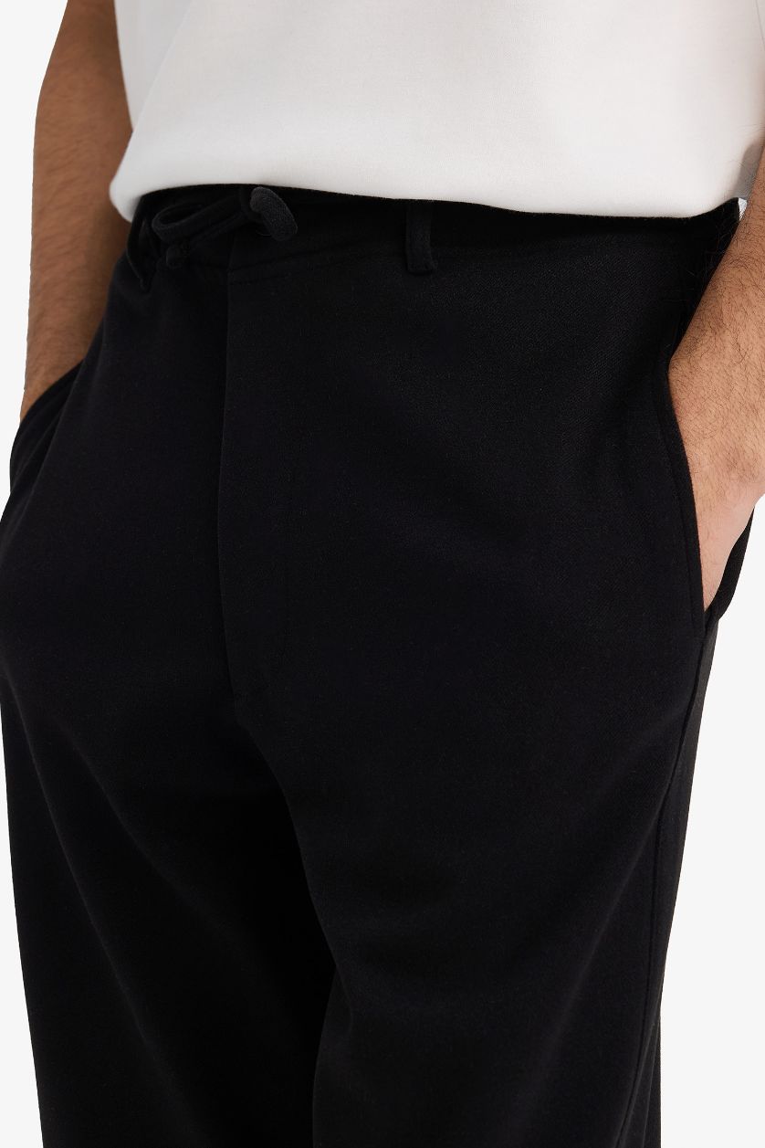 MAN Black Straight Leg Pocketed Trousers