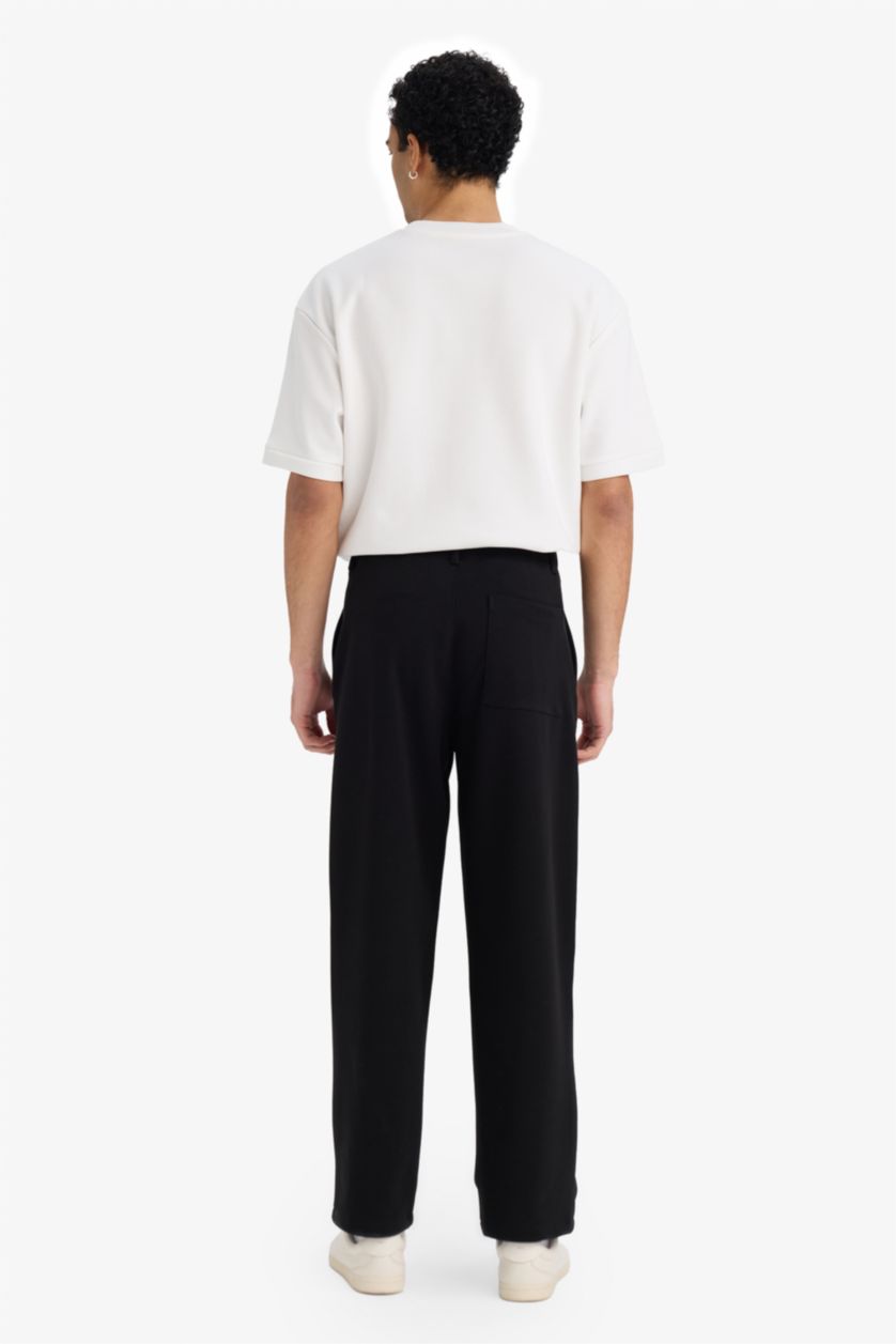 MAN Black Straight Leg Pocketed Trousers
