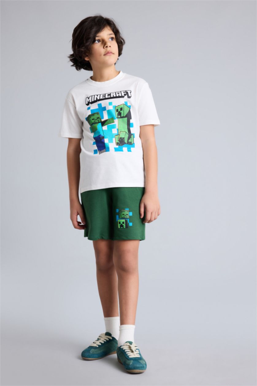 Erkek Çocuk - Genç Erkek Kırık Beyaz Minecraft 2'li Takım Erkek Çocuk