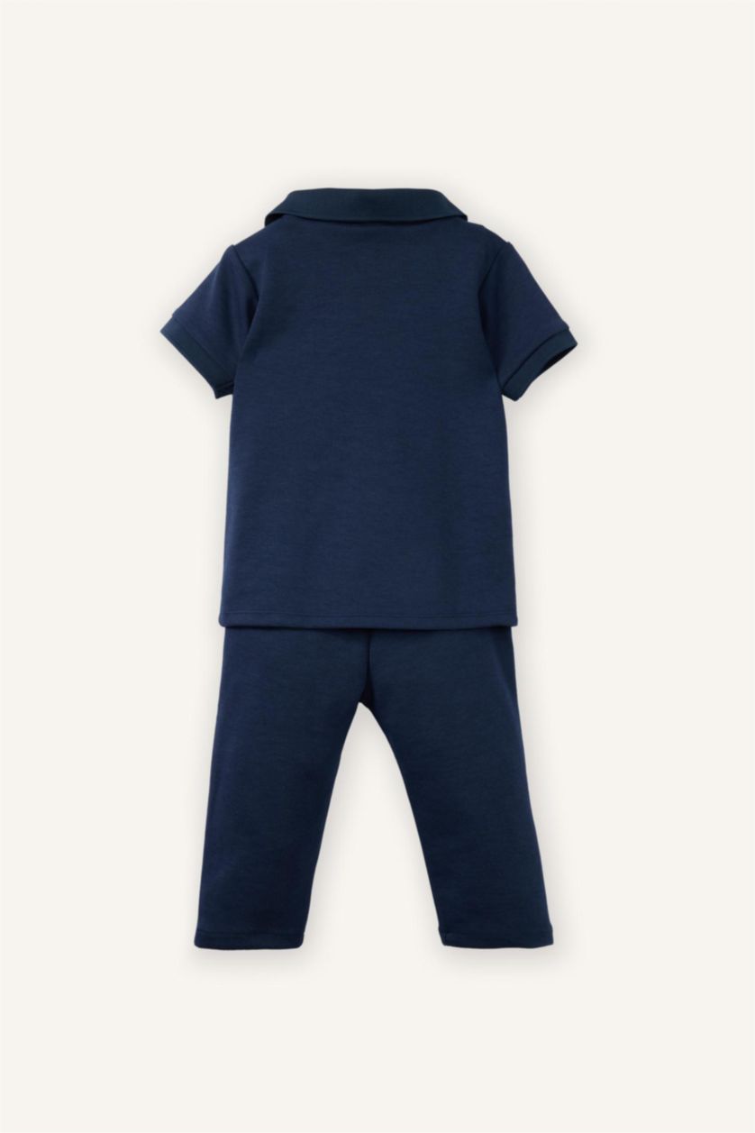 BABY BOY NAVY Baby Boy Printed T-Shirt and Pants 2 Piece Set