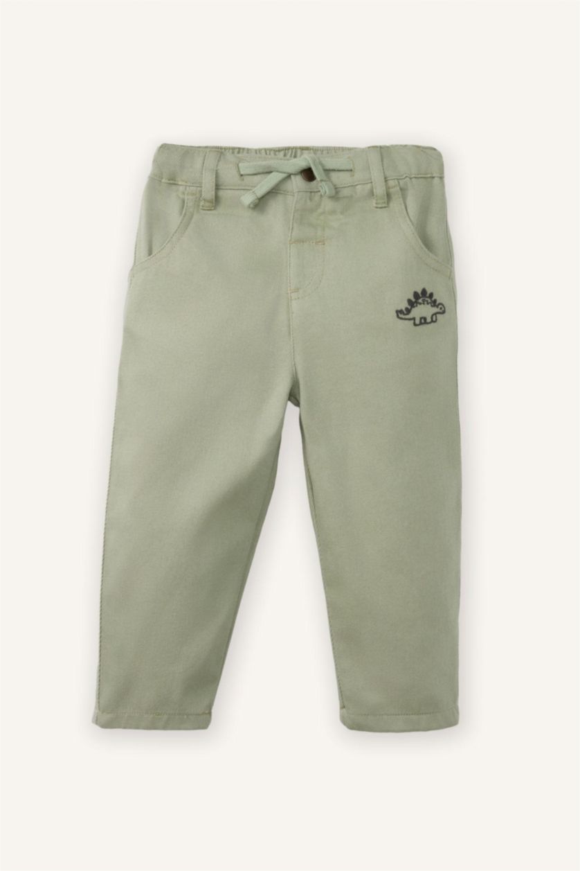 BABY BOY Mint Baby Boy Regular Fit Dinosaur Print Gabardine Trousers