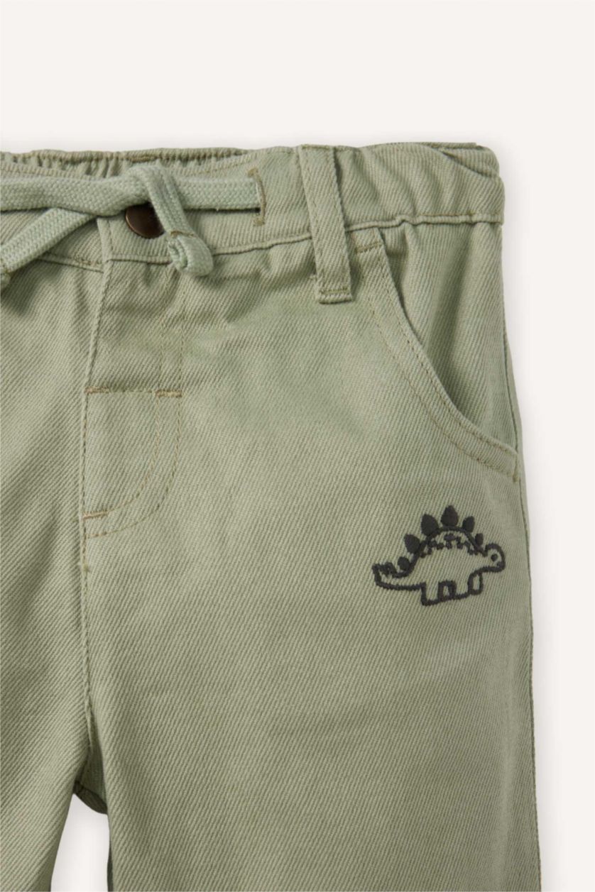 BABY BOY Mint Baby Boy Regular Fit Dinosaur Print Gabardine Trousers