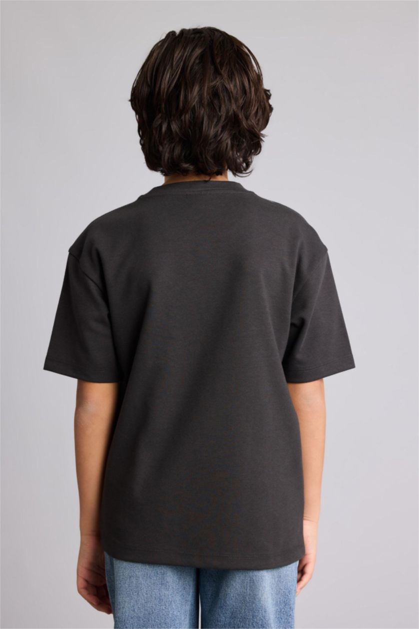 أولادي أنثرا تيشيرت اولادي نص كم اوفر سايز برقبة مستديرة