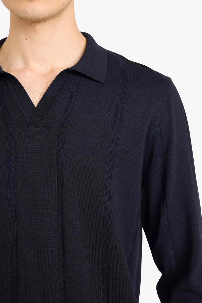 MAN NAVY Standard Fit Polo Collar Knitwear Pullover