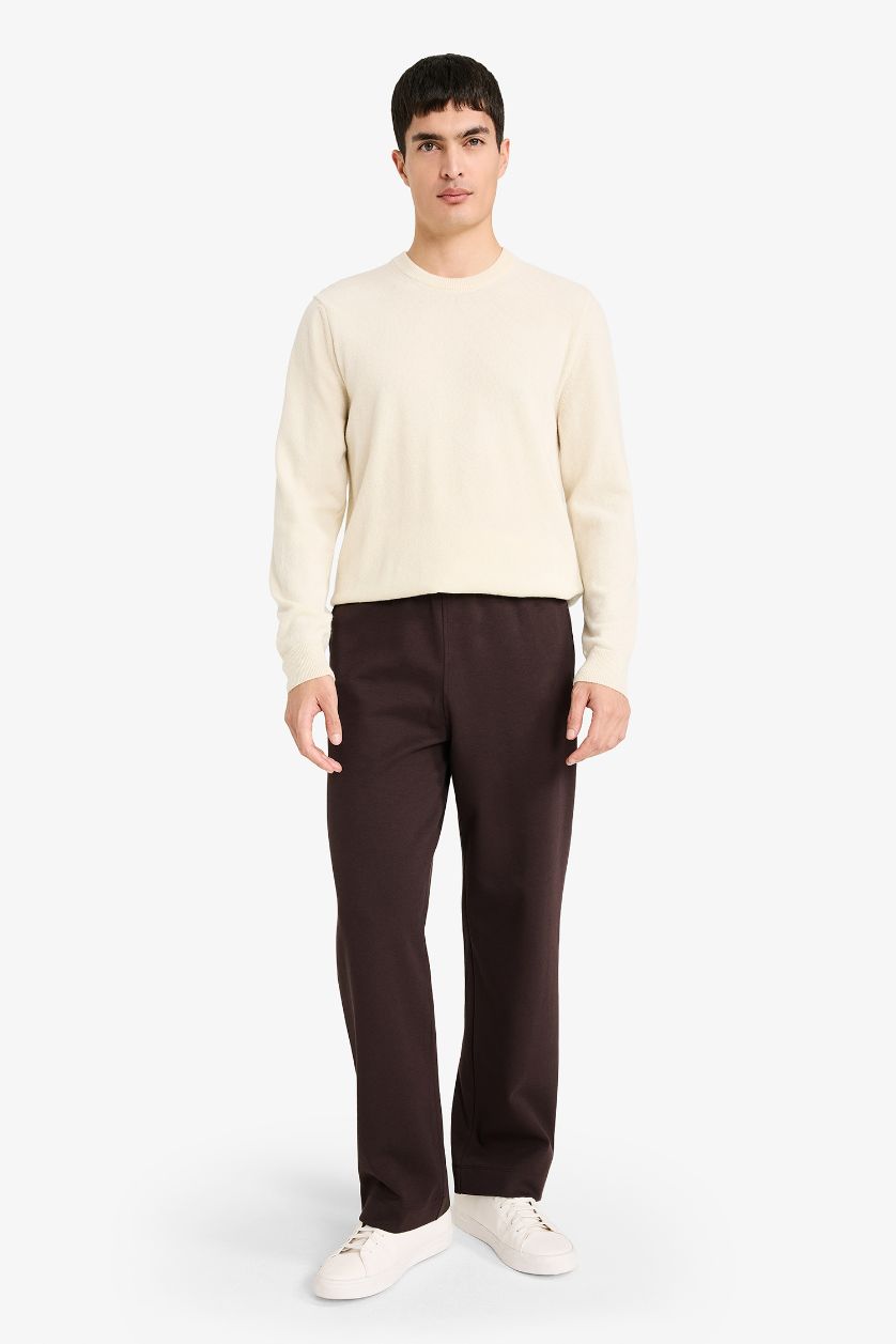MAN Brown Draw Waist Straight Leg Sweatpants