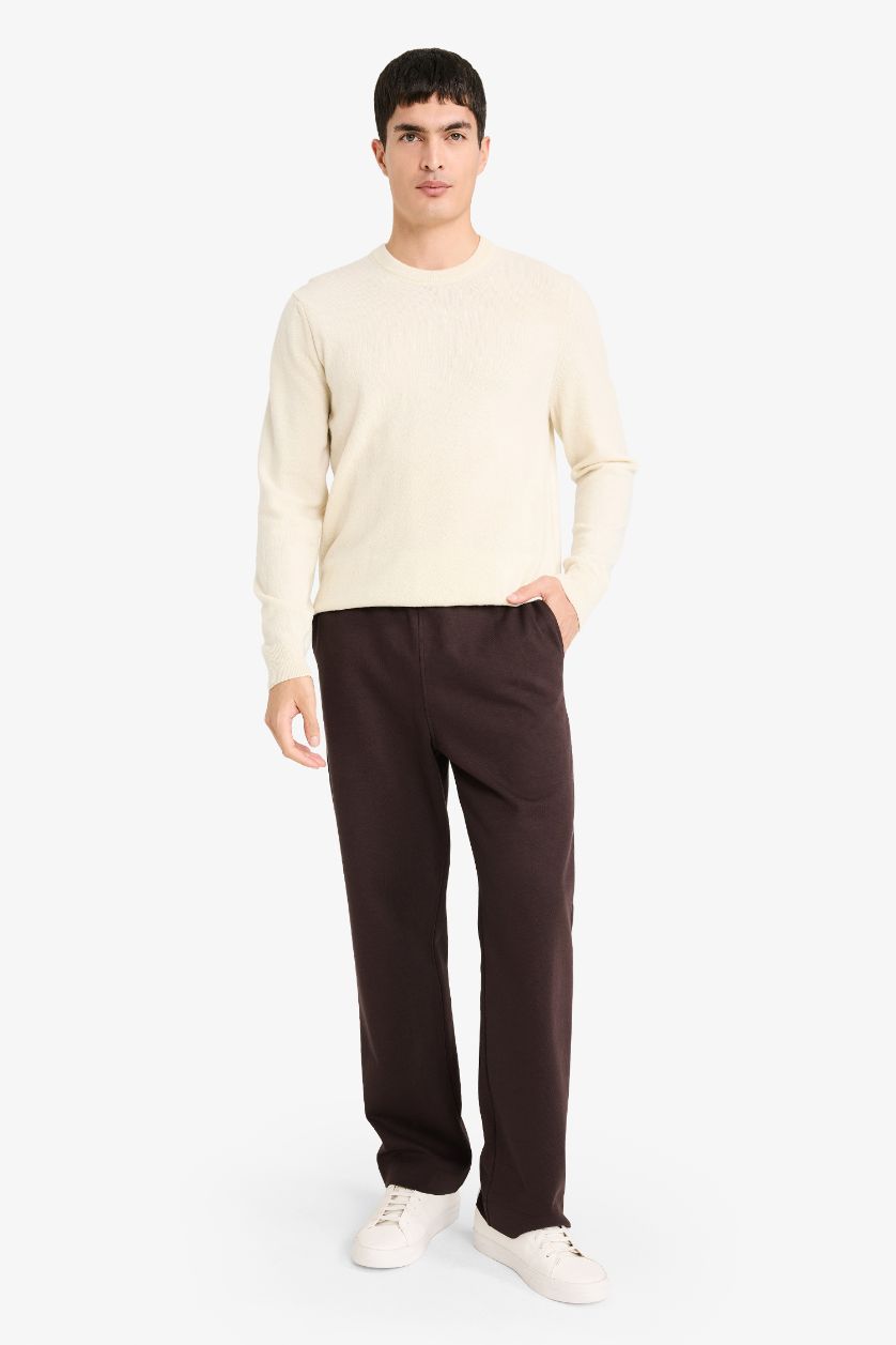MAN Brown Draw Waist Straight Leg Sweatpants