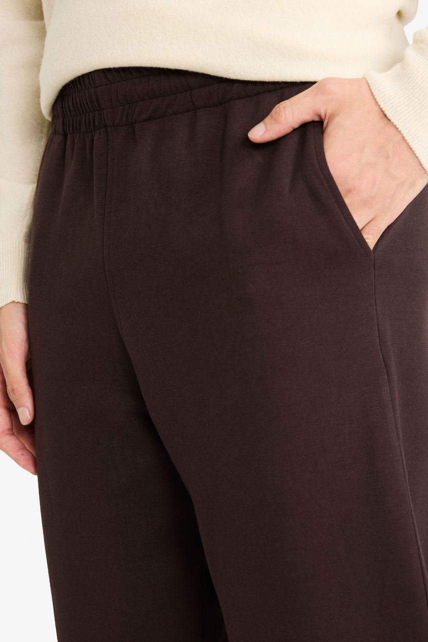 MAN Brown Draw Waist Straight Leg Sweatpants