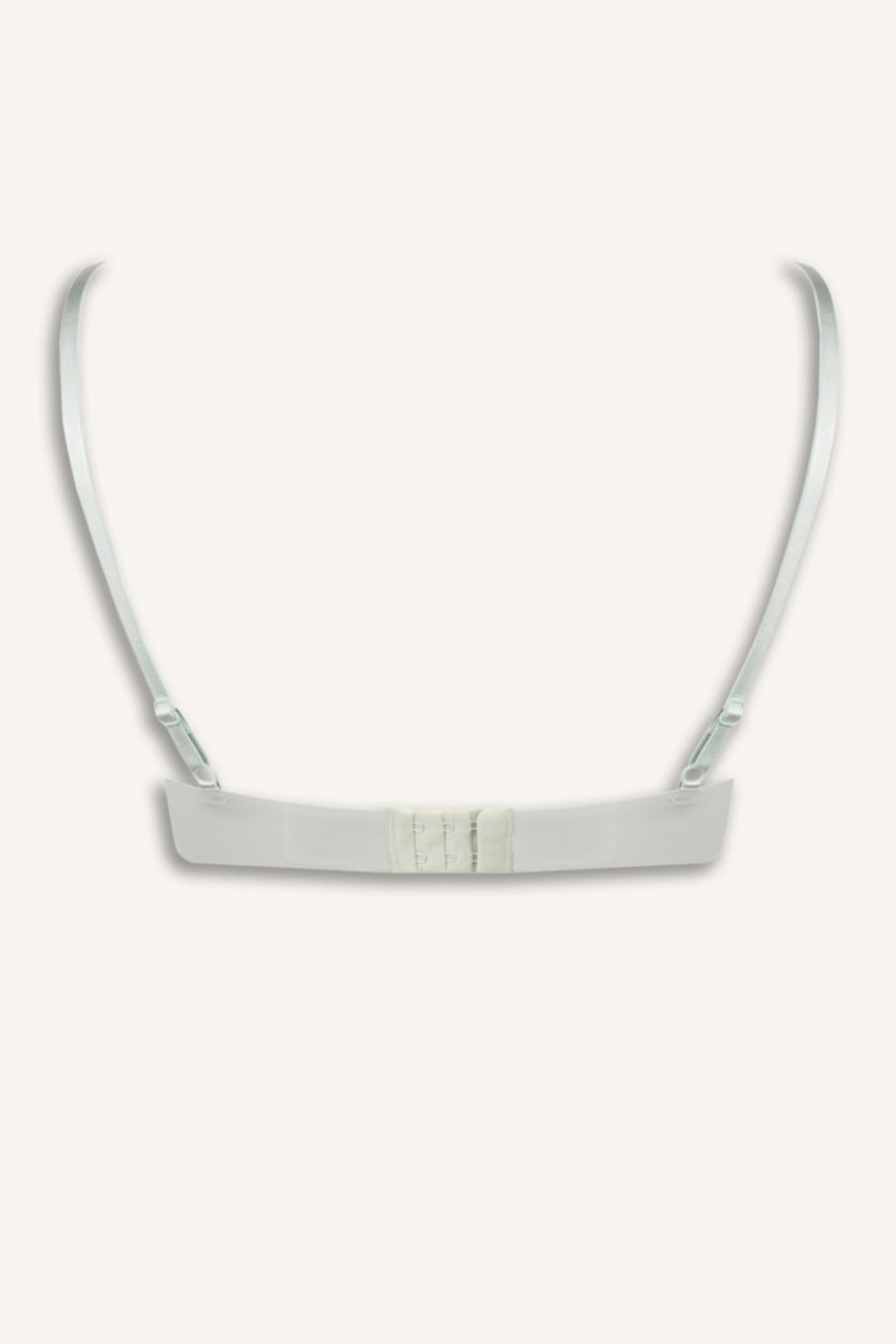 Kadın Mint Dantel Detaylı Kaplı Pedli Straplez Sütyen