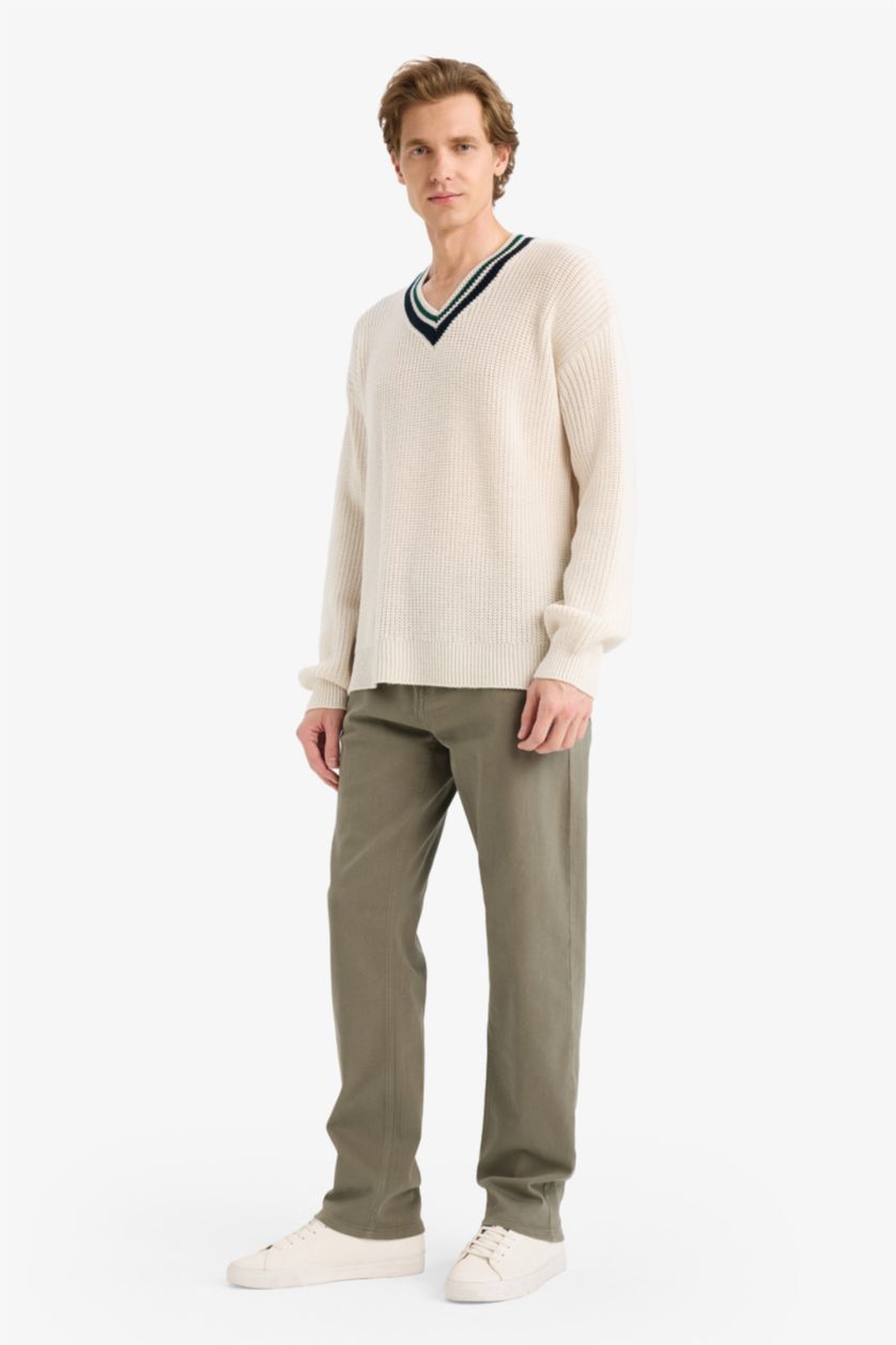 MAN Ecru Relax Fit Knitwear Pullover