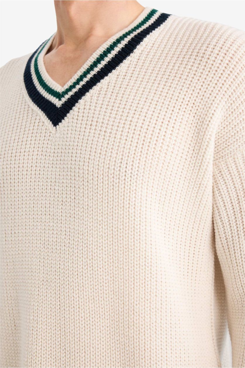 MAN Ecru Relax Fit Knitwear Pullover