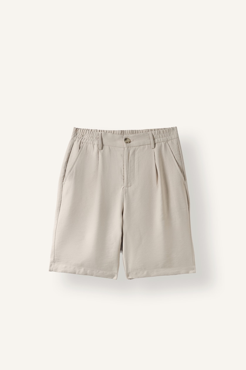 Man Beige Regular Fit Bermuda Shorts