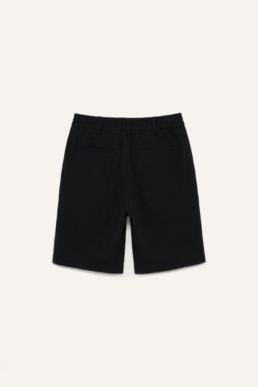 Men Black Regular Fit Bermuda Shorts