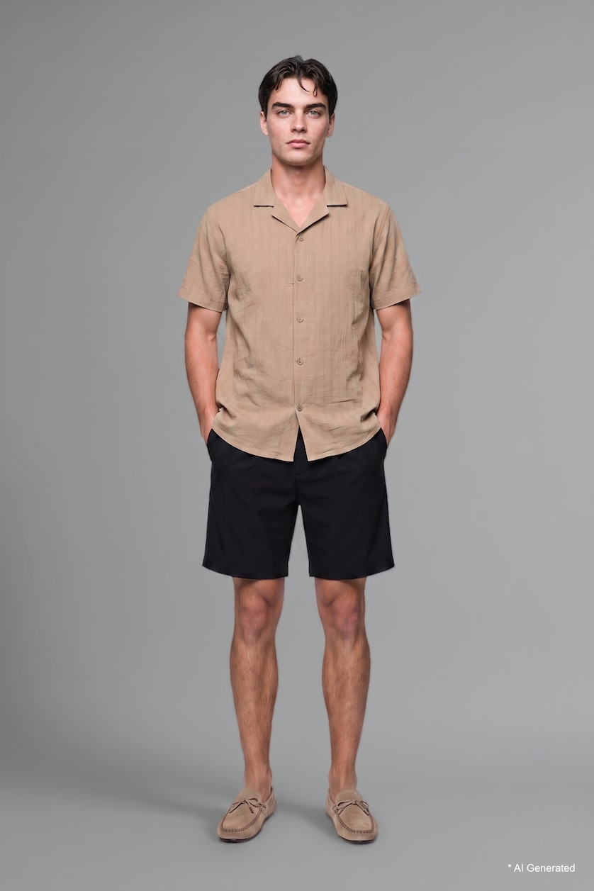 Man Black Black Regular Fit Shorts