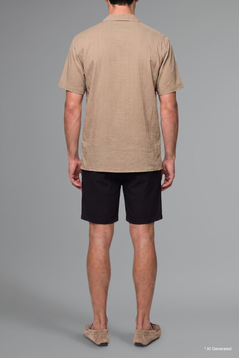 Man Black Black Regular Fit Shorts