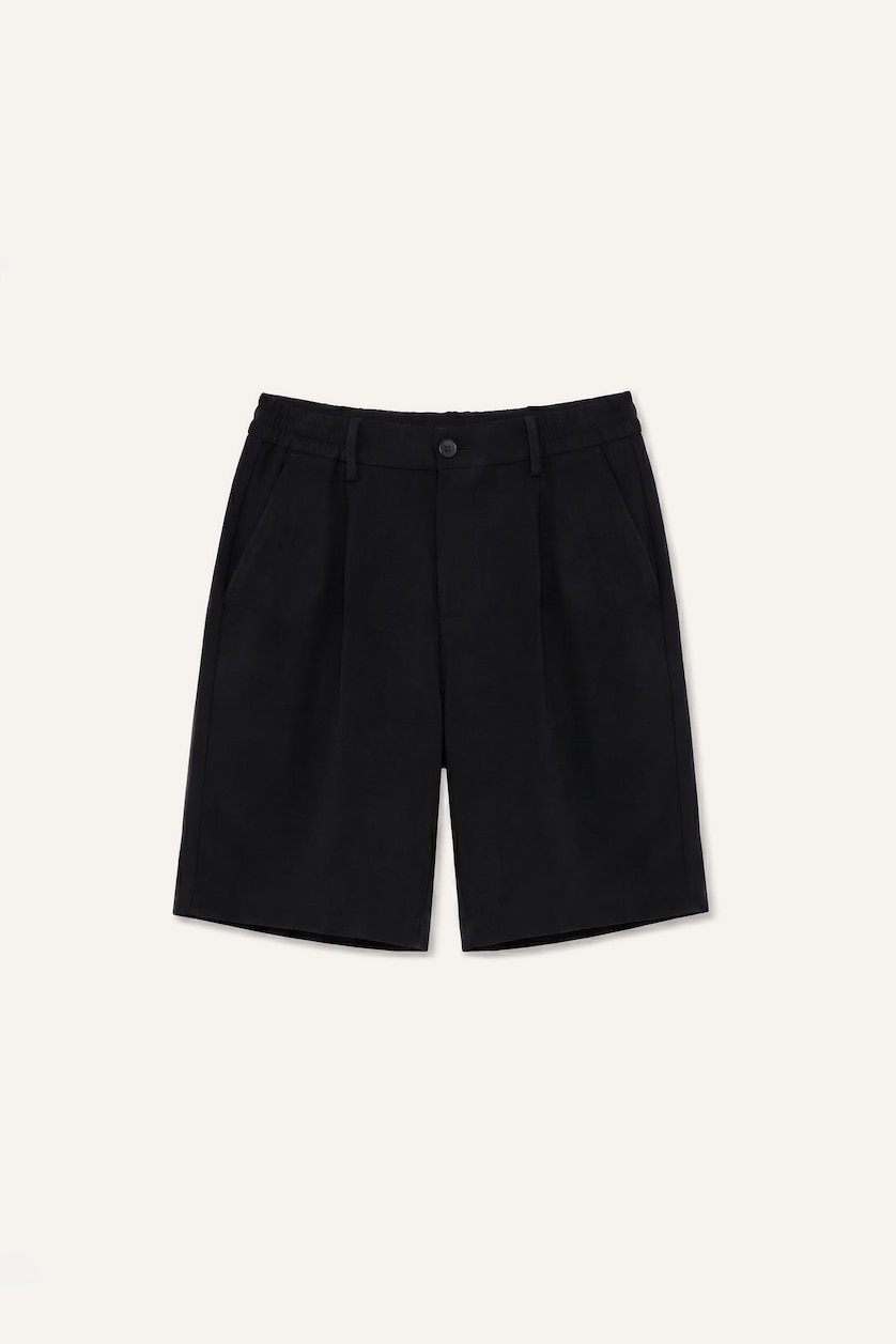 Man Black Black Regular Fit Shorts