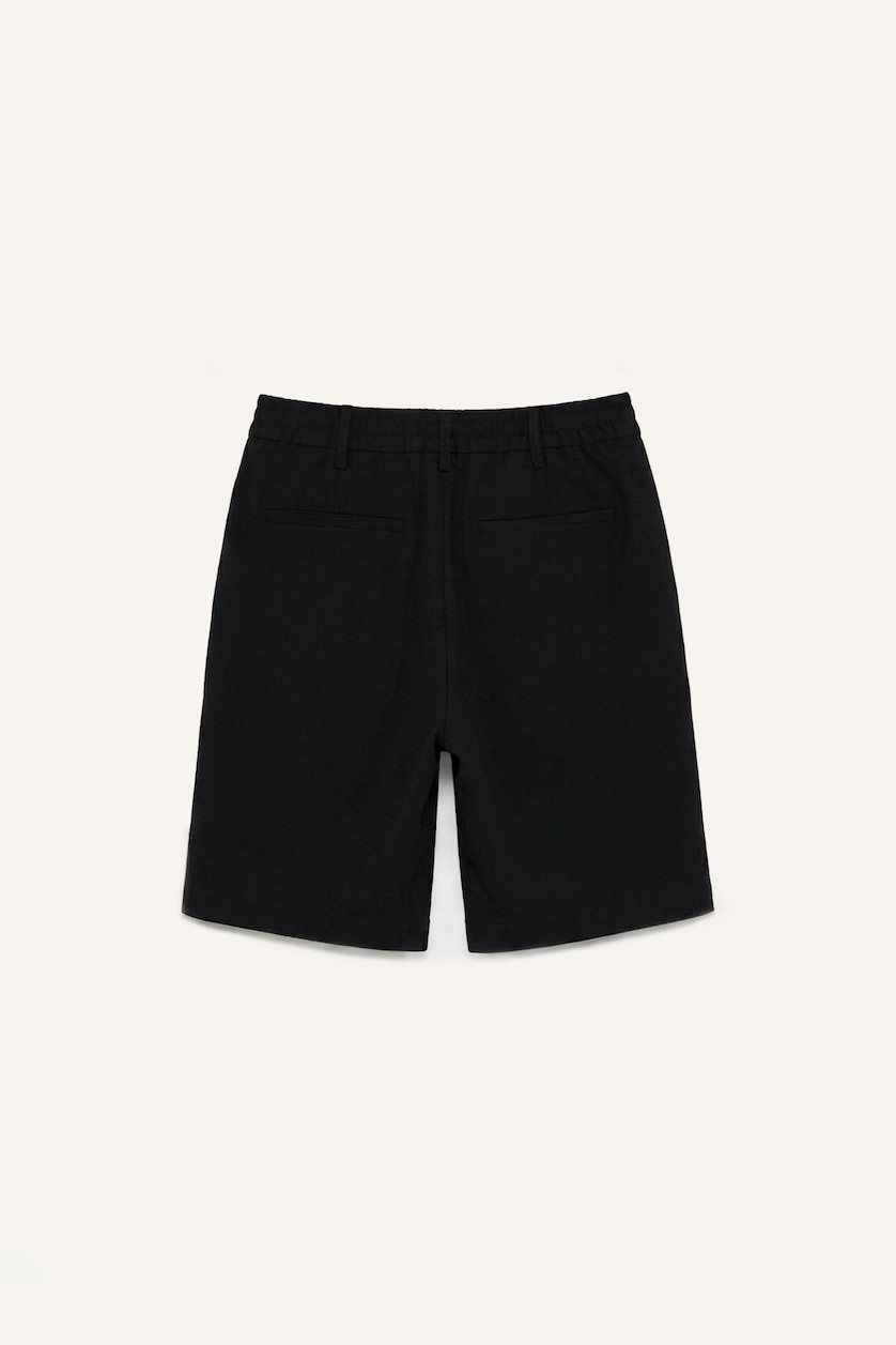 Man Black Black Regular Fit Shorts