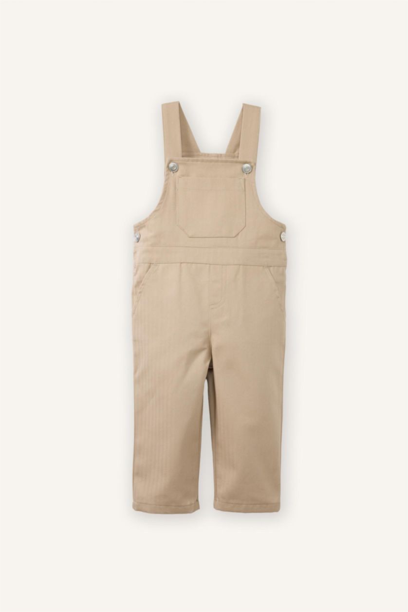 Baby Boy Beige Baby Boy Gabardine Jumpsuit