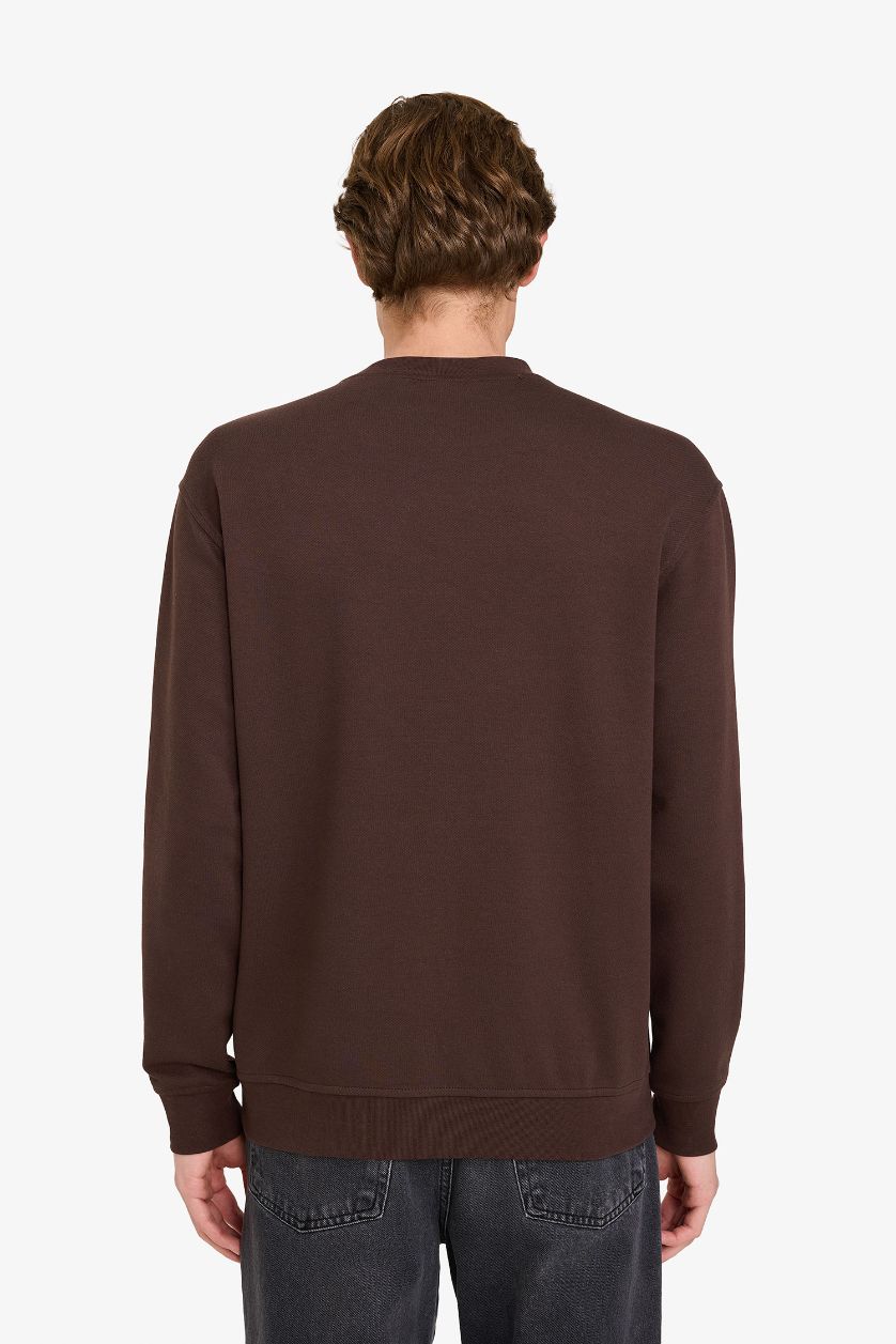 MAN Brown Basic Crew Neck Sweatshirt