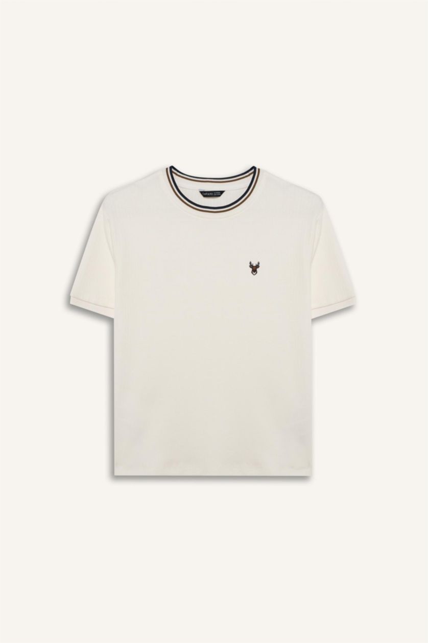 أولادي بيج فاتح تيشيرت اولادي نص كم فلورال قصة عادية برقبة مستديرة