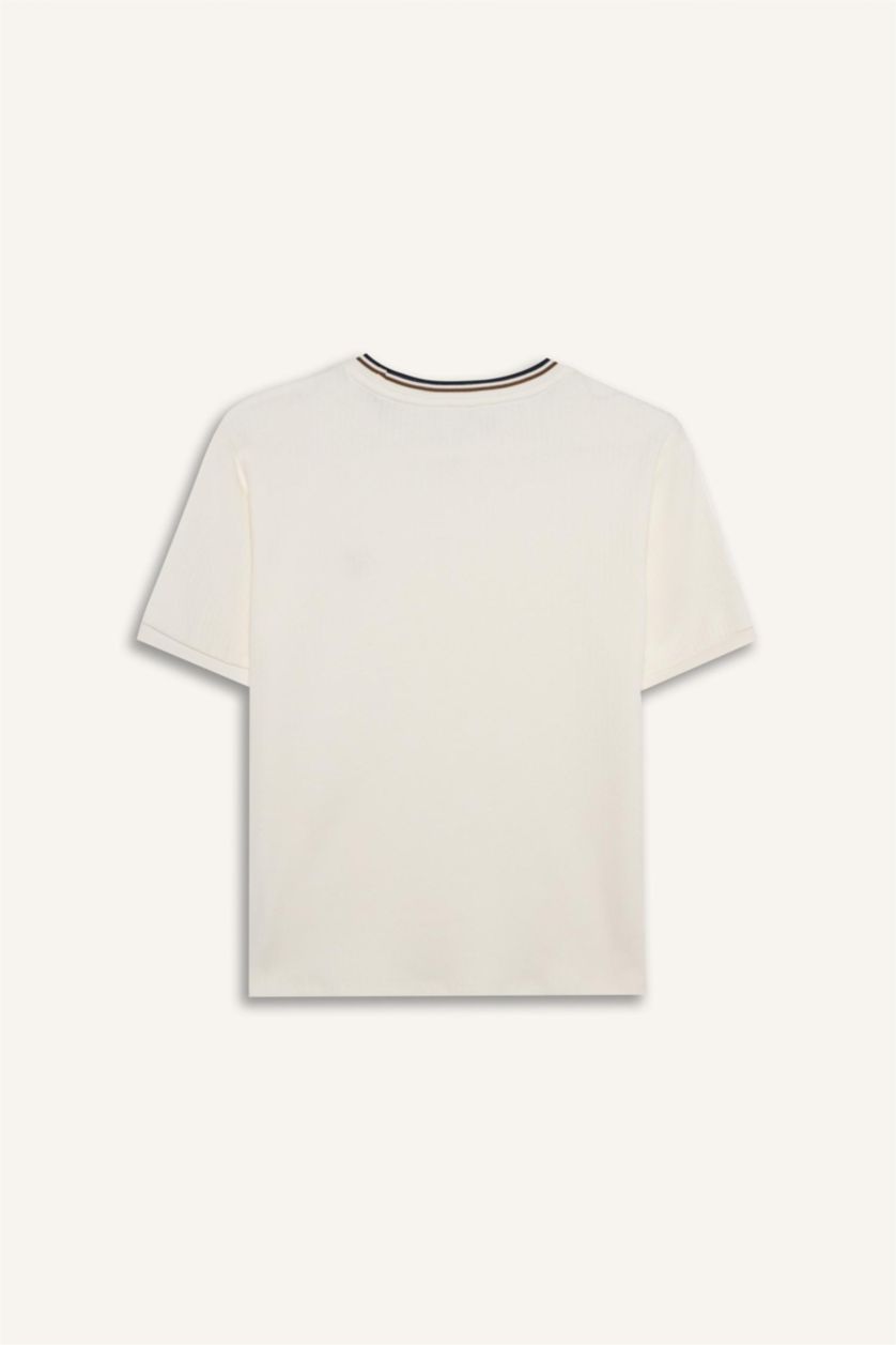 أولادي بيج فاتح تيشيرت اولادي نص كم فلورال قصة عادية برقبة مستديرة