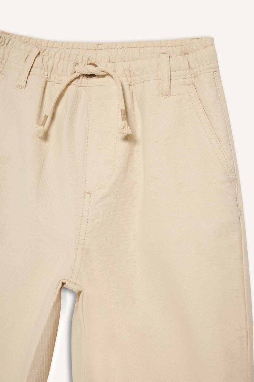 Boys & Teens Ecru Boy Carrot Fit Gabardine Trousers