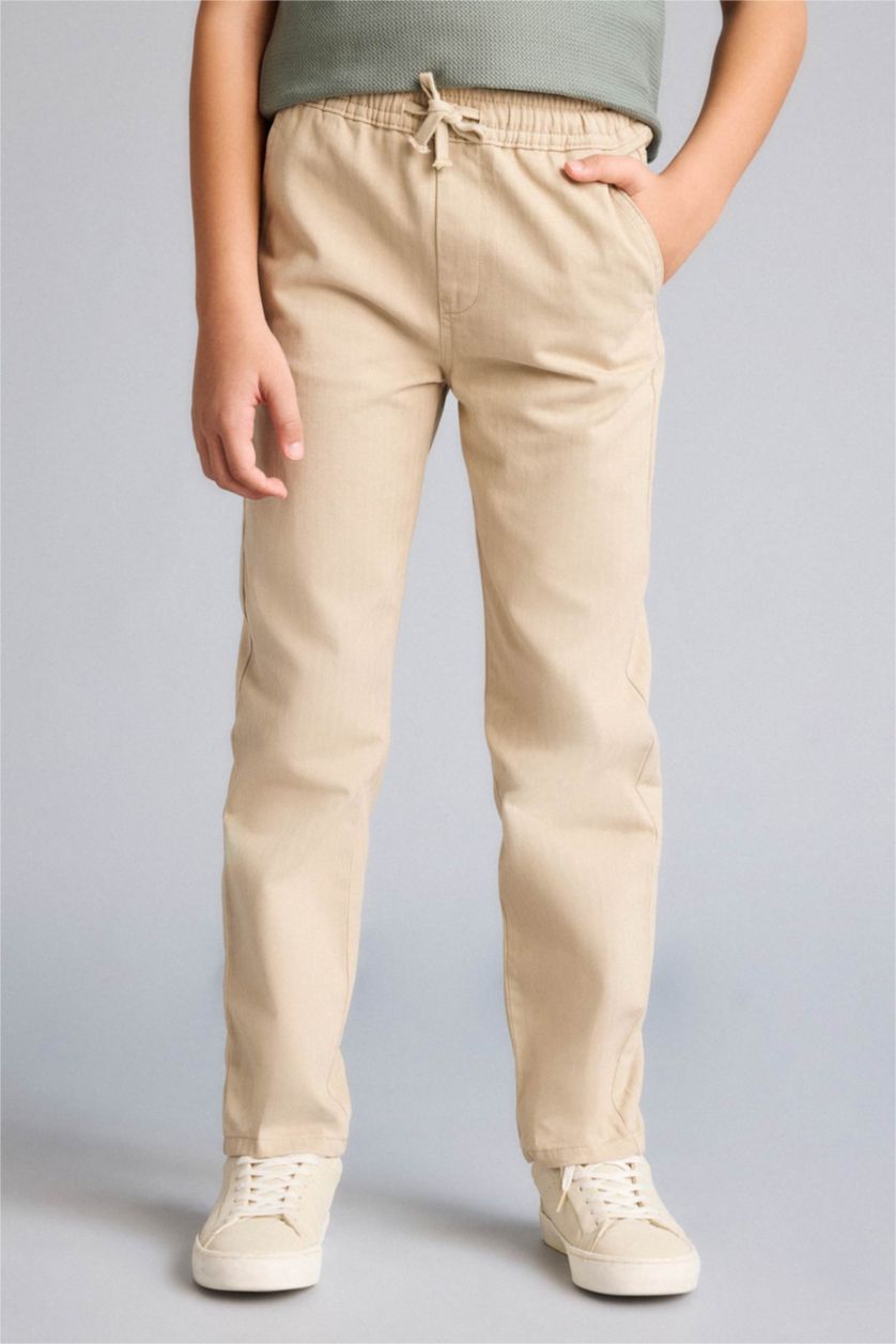Erkek Çocuk - Genç Erkek Bej Gabardin Pantolon Erkek Çocuk