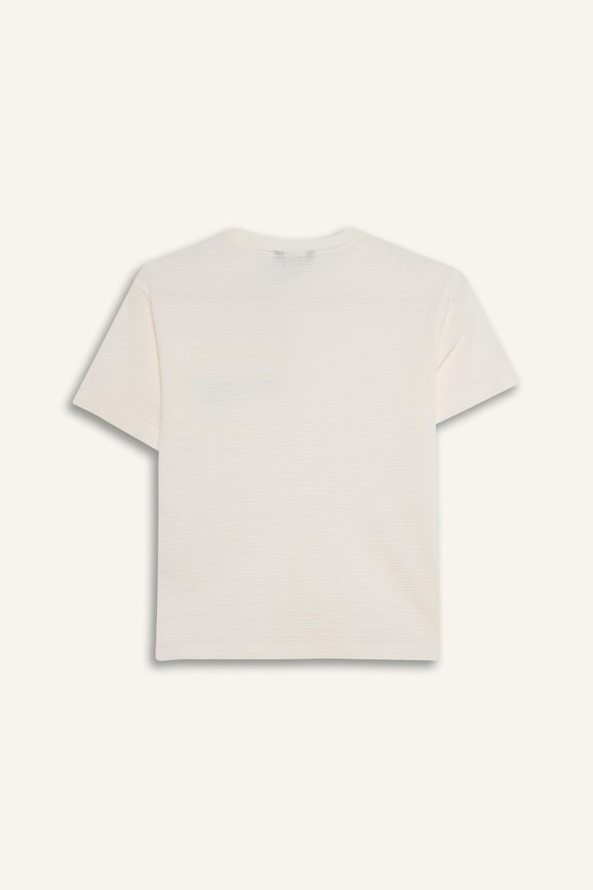 أولادي اوف وايت تيشيرت مطرز أولادي نص كم