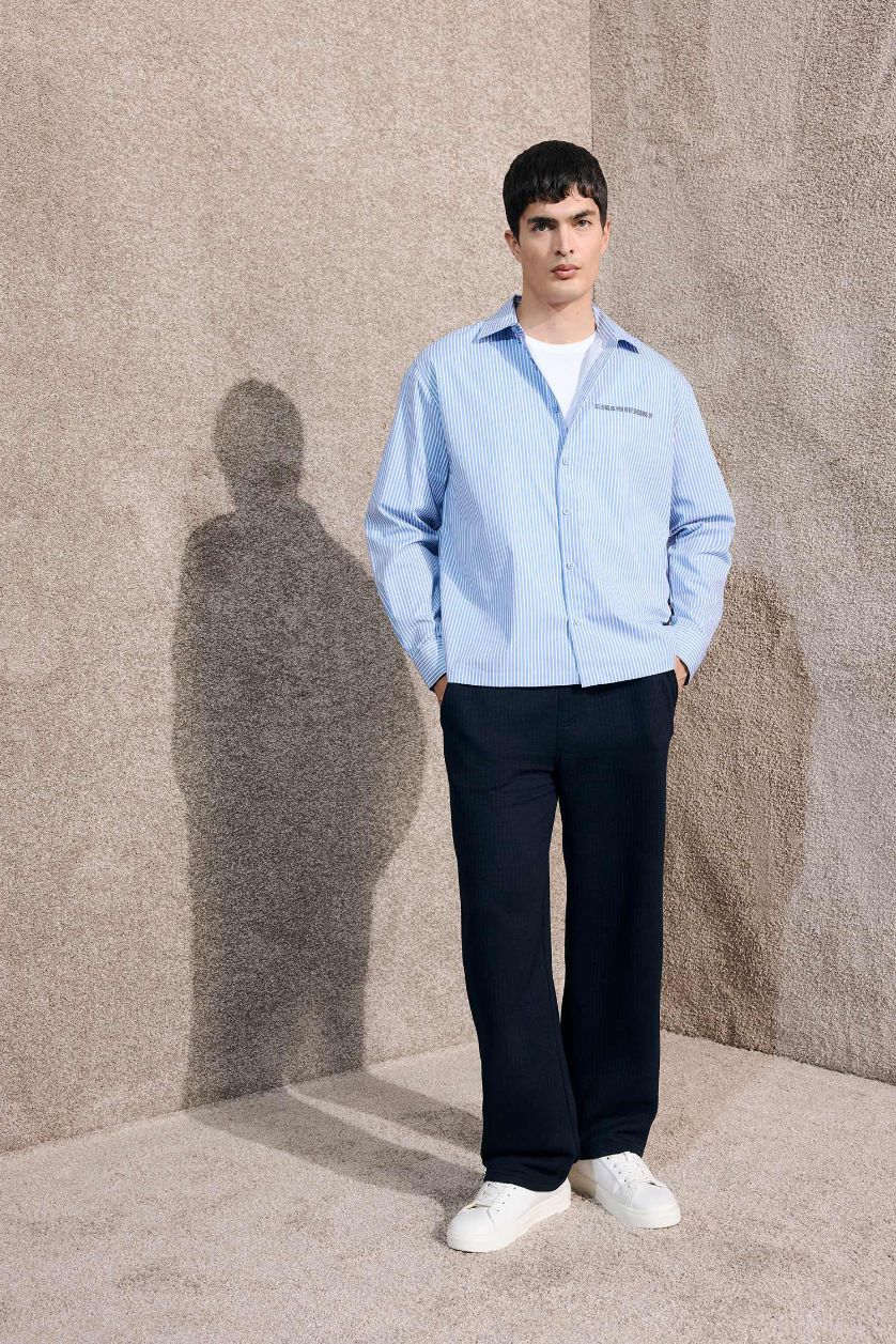 MAN Black Balloon Fit Straight Leg Trousers