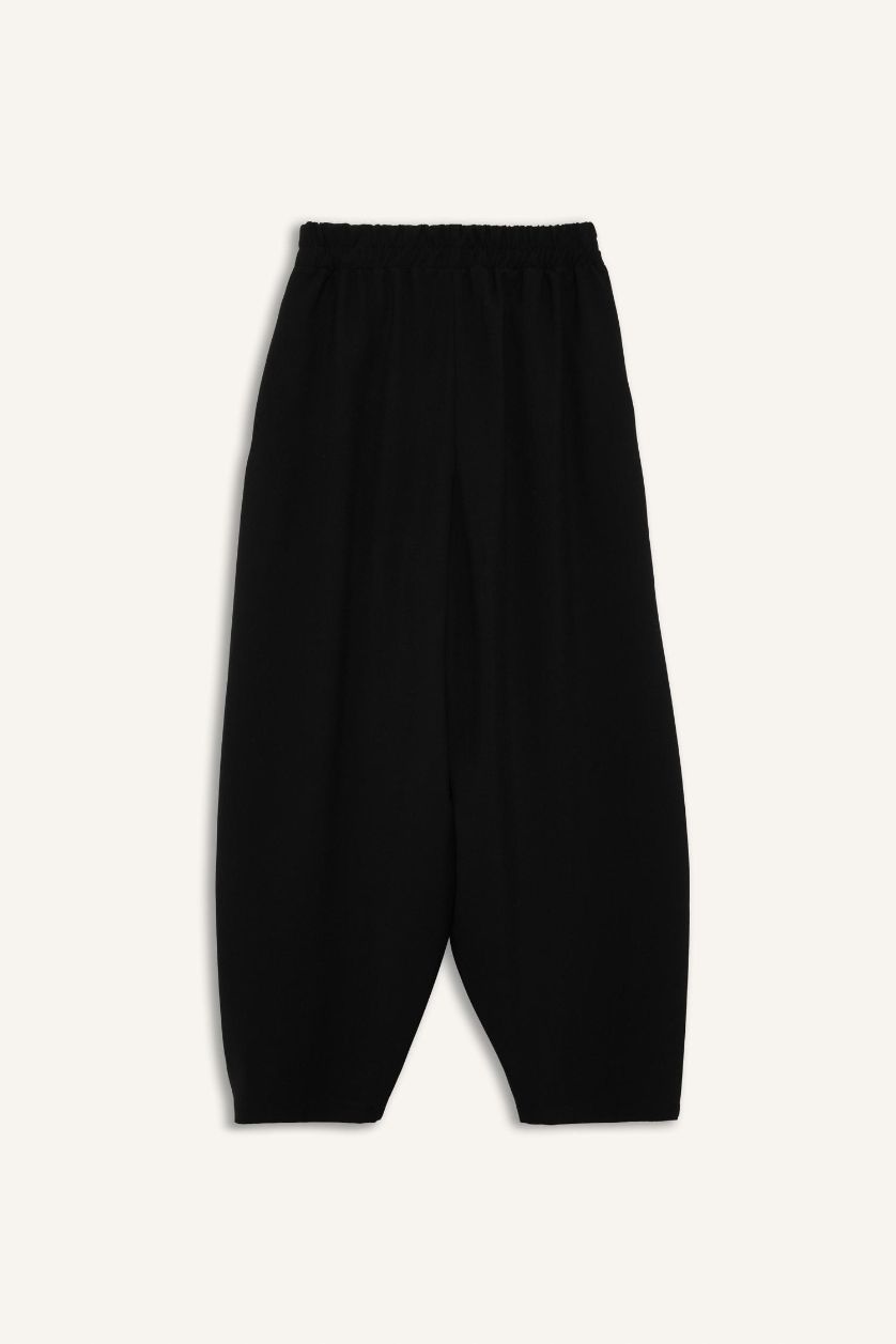 Girls & Teens Black Girl Balloon Fit Elastic Waist Trousers