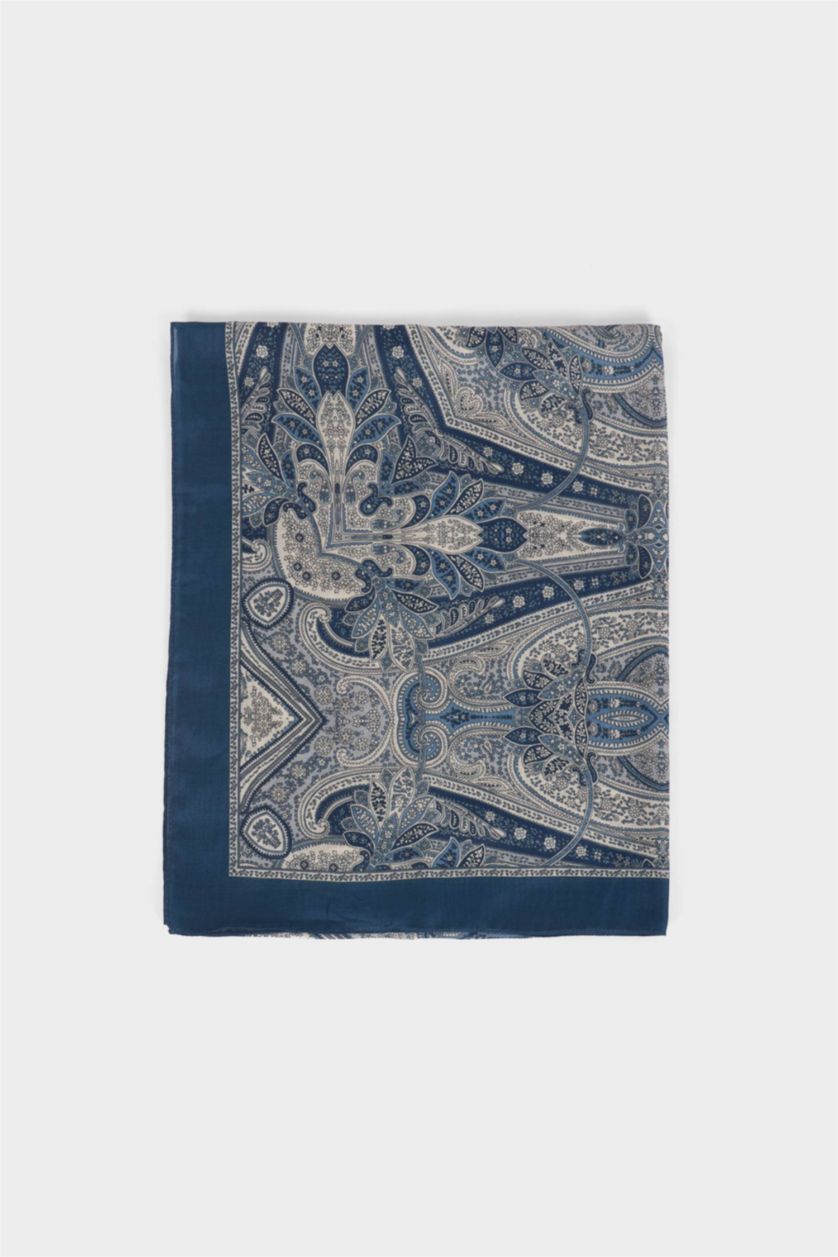 Kadın Mavi Kadın Desenli Şal