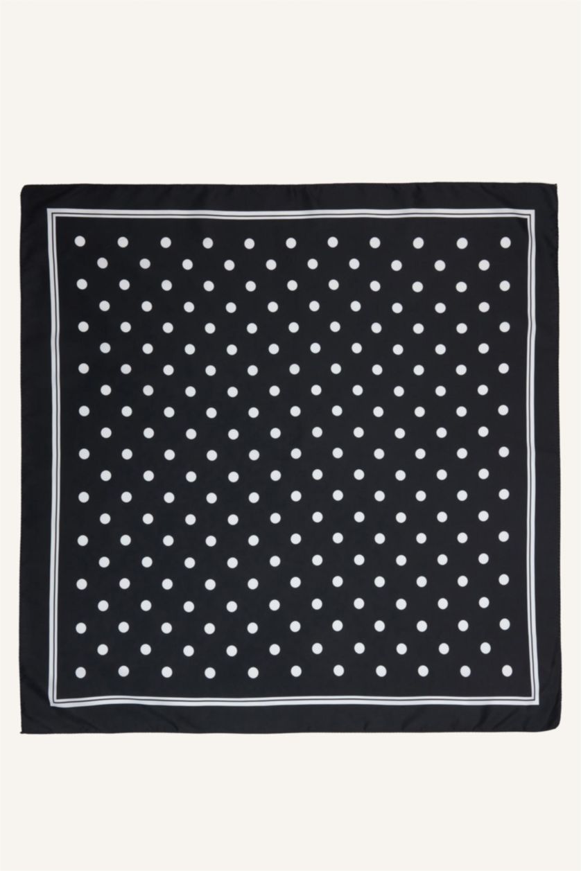 Kadın Siyah Kadın Baskılı Saten Fular