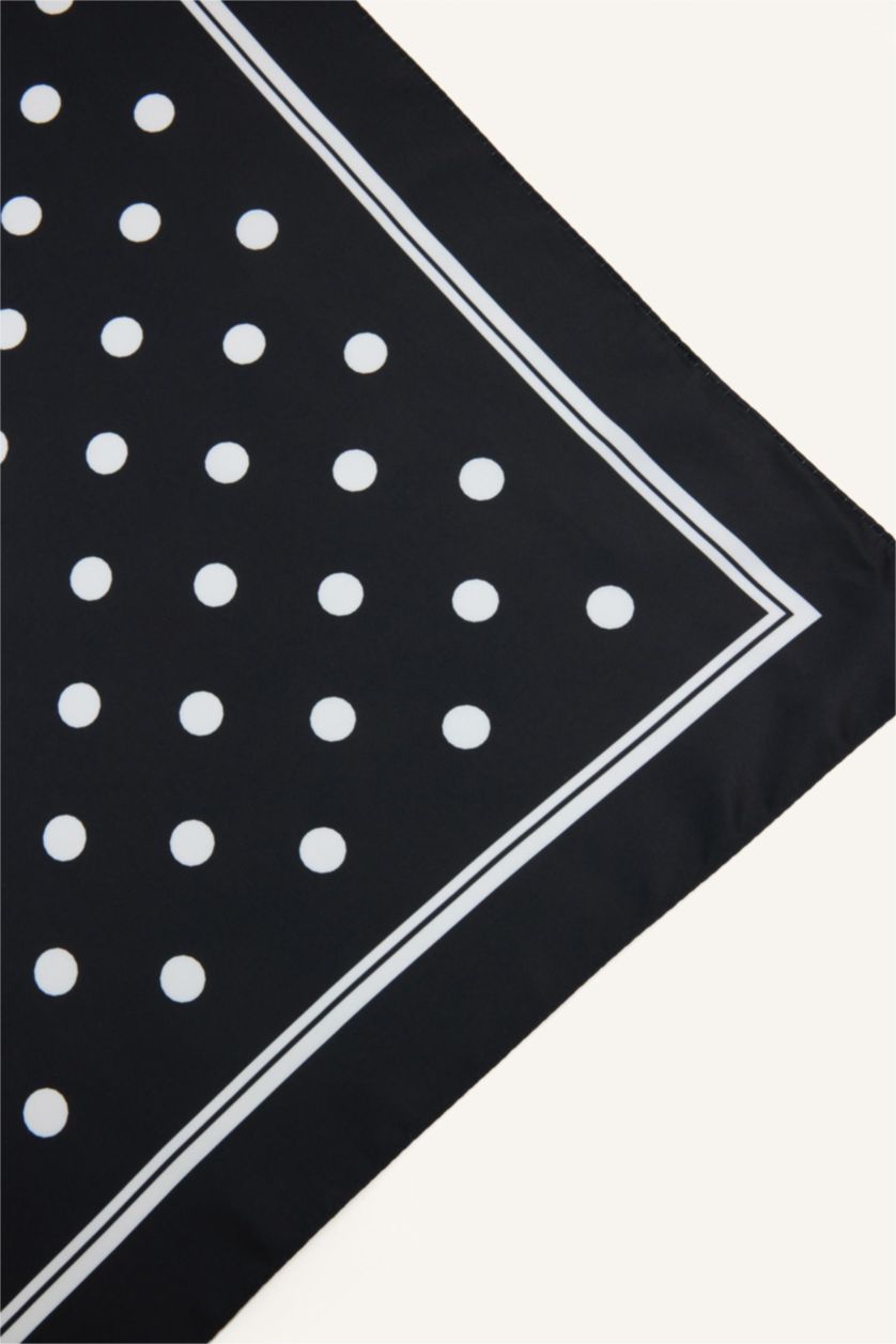 Kadın Siyah Kadın Baskılı Saten Fular