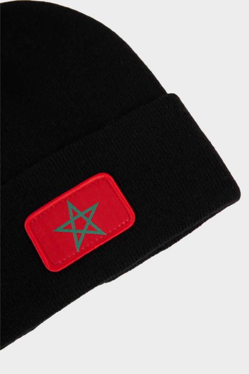 MAN Black Man Afcon Morocco Embroidered Beanie