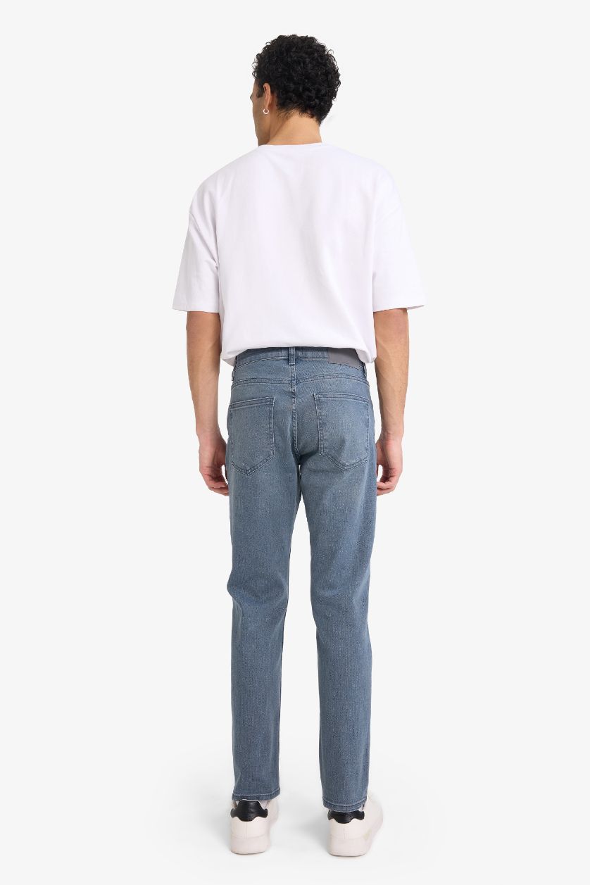 Man Blue Grey Sergio Regular Fit Trousers