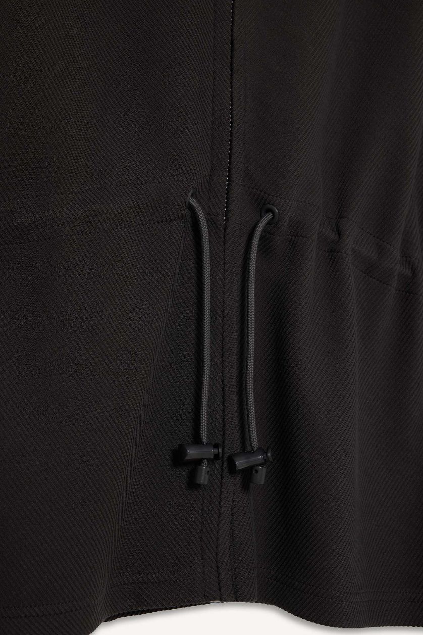 Woman Anthracite Standard Fit Stand Collar Modal Cardigan