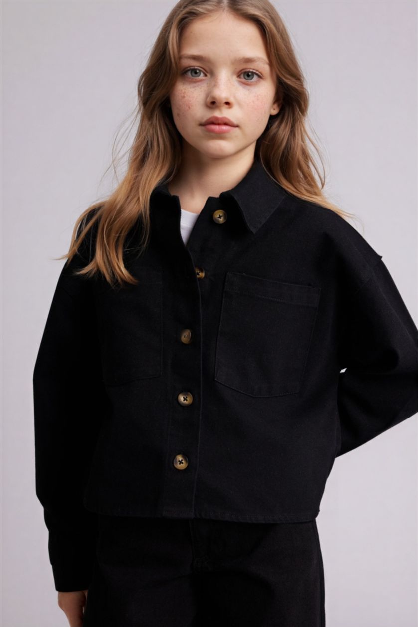 Girls & Teens Black Long Sleeve Shirt