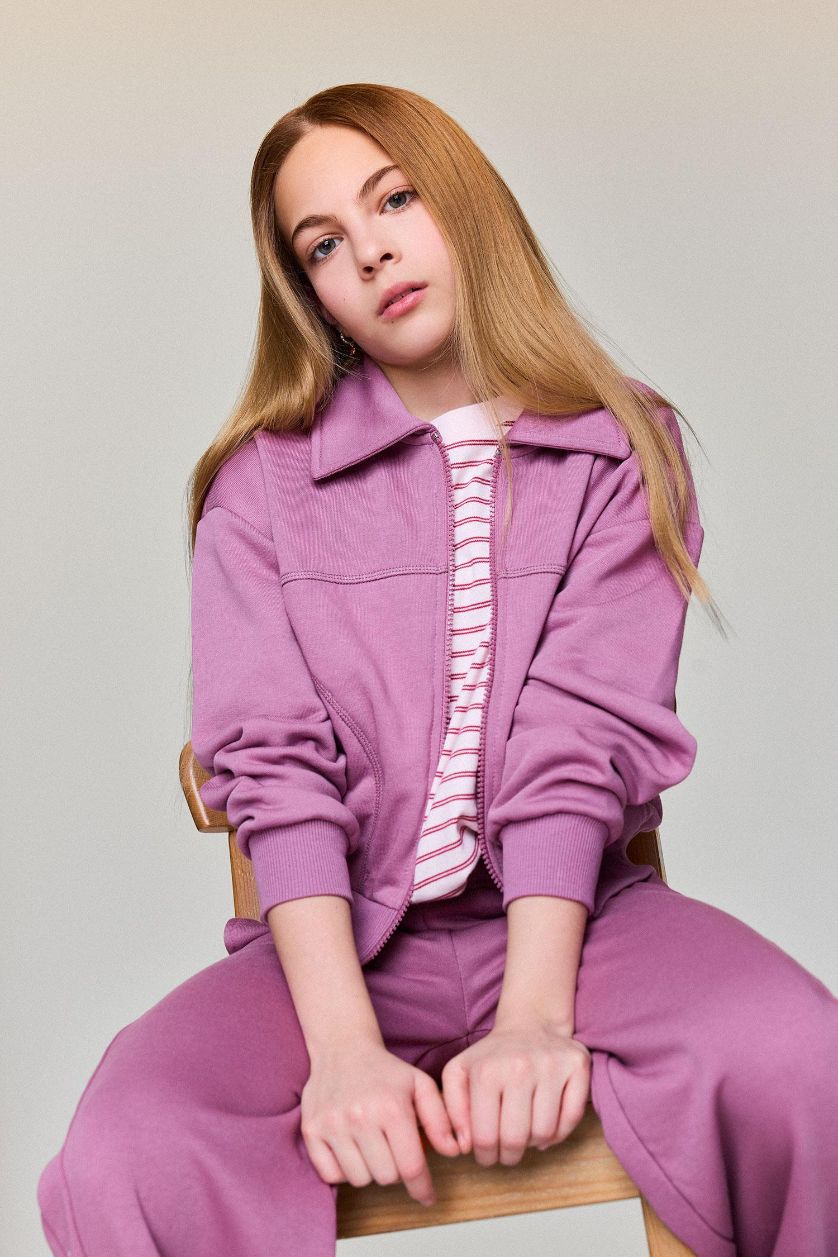 FILLES Bordeaux Sweat-shirt zippé pour fille