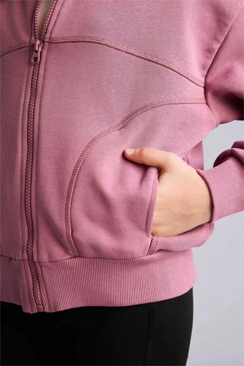 FILLES Bordeaux Sweat-shirt zippé pour fille