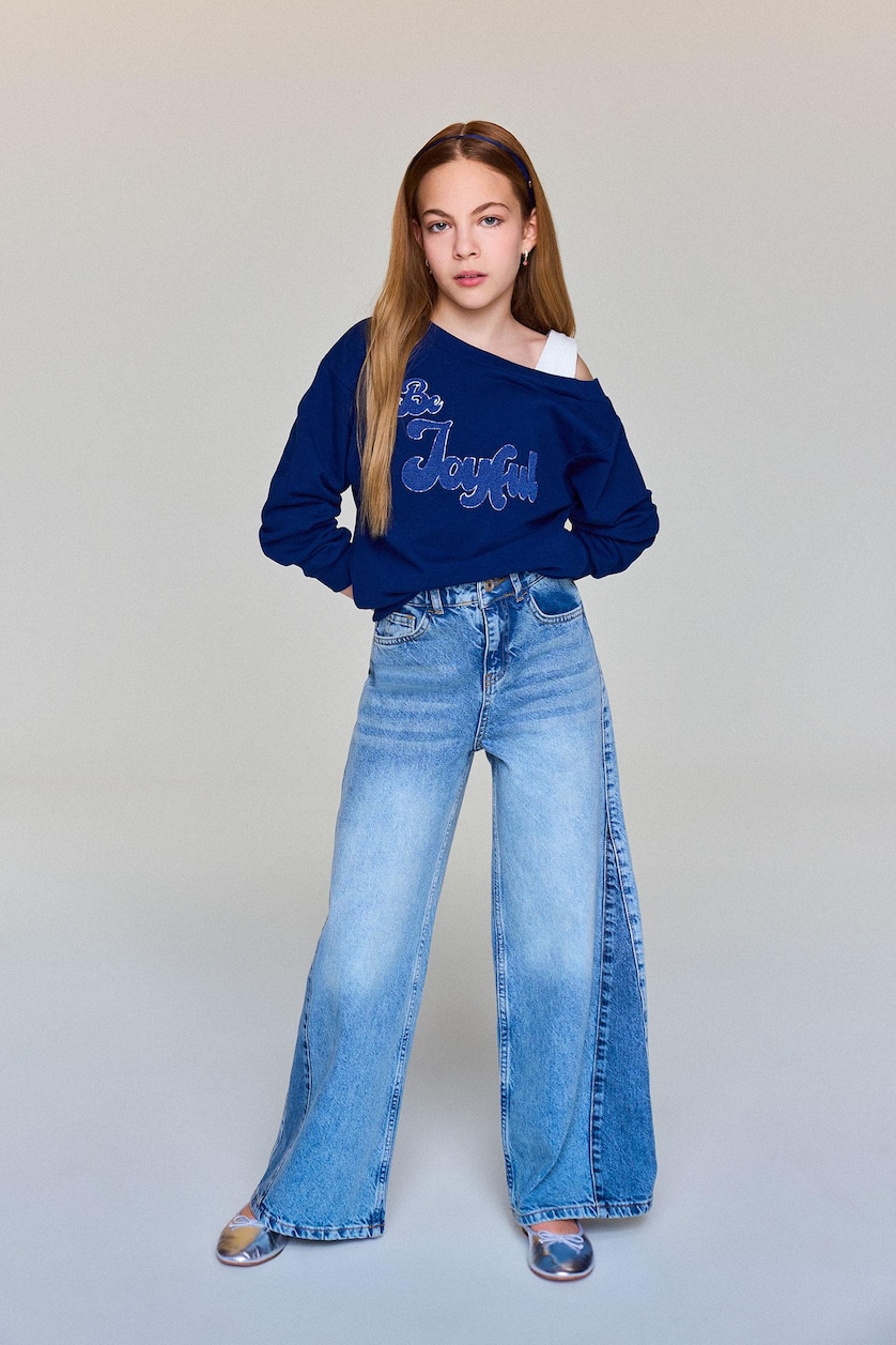 GIRLS & TEENS NAVY Girl Carmen Collar Sweatshirt