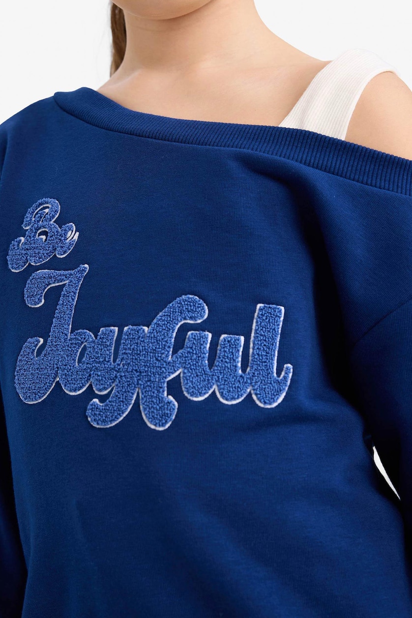 GIRLS & TEENS NAVY Girl Carmen Collar Sweatshirt