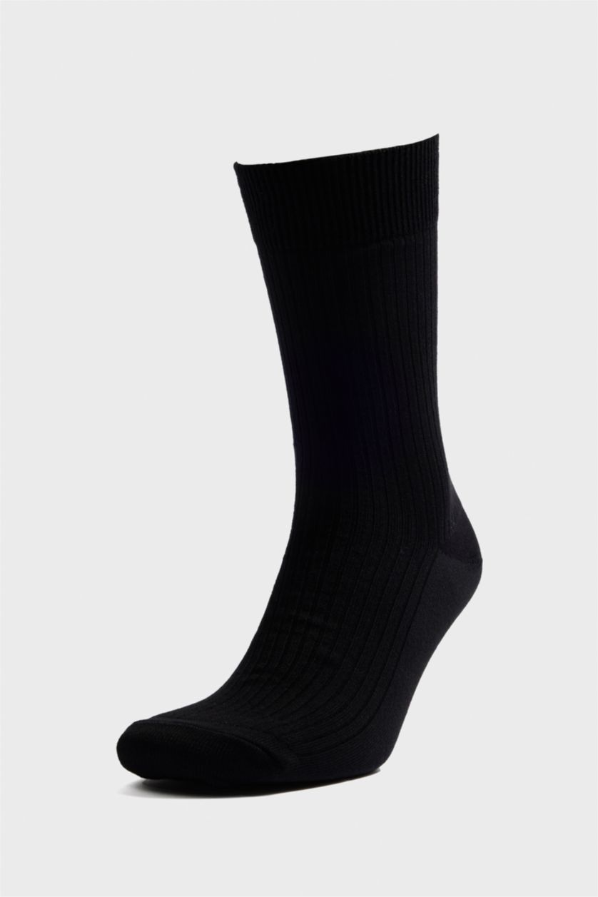 Erkek Siyah Erkek 3'lü Pamuklu Uzun Çorap